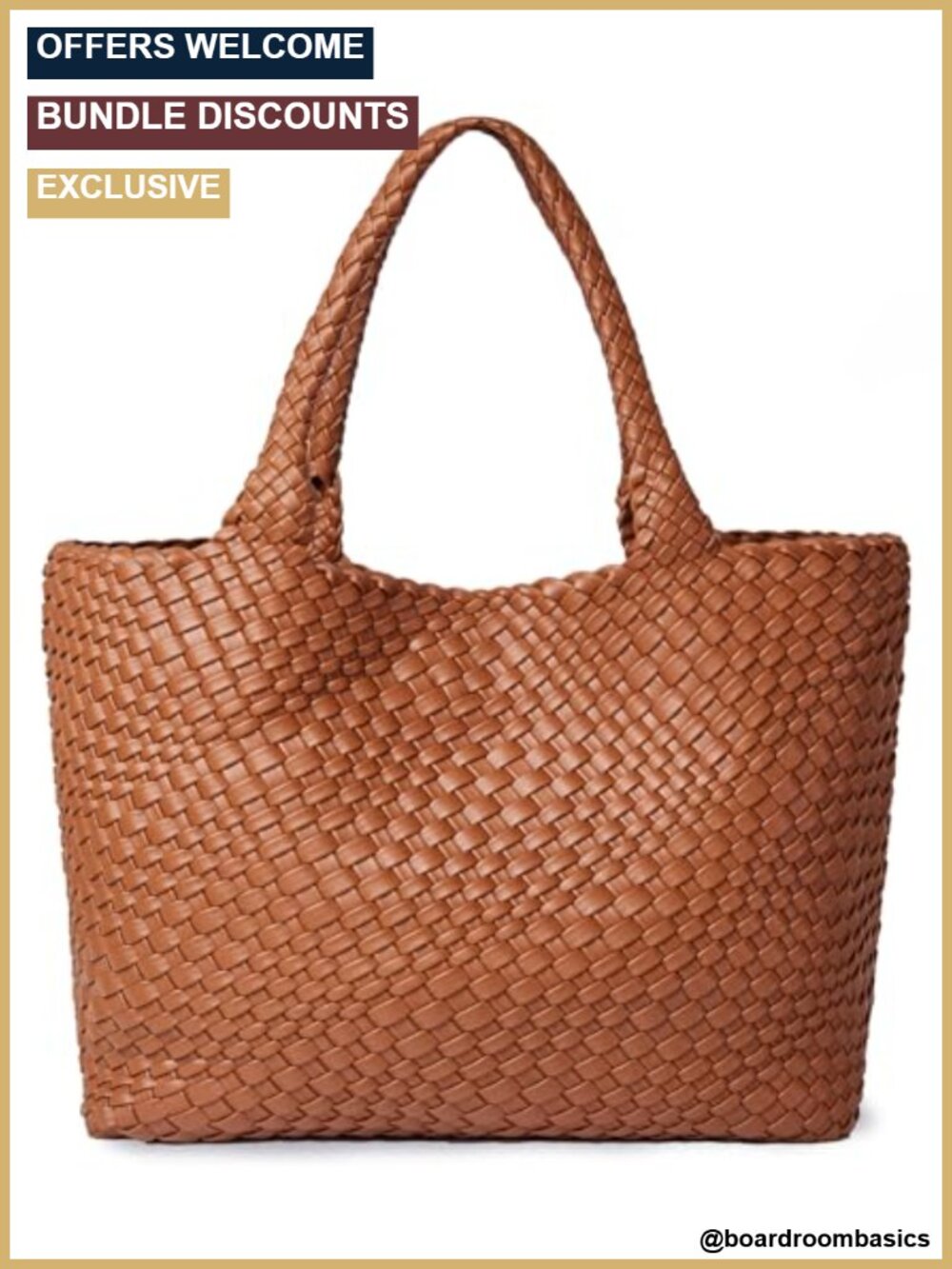 Woven Vegan Leather Large Tote Bag Soft Shoulder Handbag with Zip Pouch